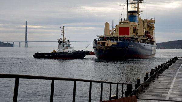 Krasin icebreaker operated by FESCO Group during mooring at the Vladivostok port. The icebreaker has completed navigation in the Eastern Arctic region, providing pilotage of the vessels along the Northern Sea Route - Sputnik International