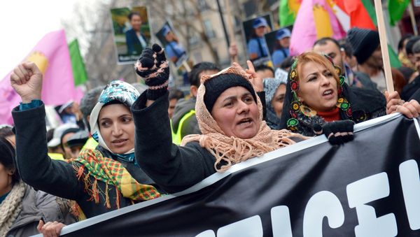 Women members of the Kurdish community take part in the annual rally of Kurds from all over Europe.file photo Women members of the Kurdish community take part in the annual rally of Kurds from all over Europe.file photo - Sputnik International