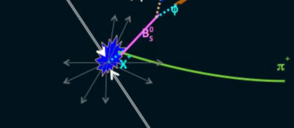 X(5568) decays via the strong interaction into a Bs0 and pi+ mesons. The Bs0 meson decays into a J/psi and a phi meson, and these in turn decay into 2 muons and 2 kaons, respectively X(5568) decays via the strong interaction into a Bs0 and pi+ mesons. The Bs0 meson decays into a J/psi and a phi meson, and these in turn decay into 2 muons and 2 kaons, respectively - Sputnik International