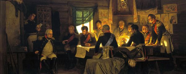 Kutuzov at the historic Fili conference, deciding to open Moscow to Napoleon. Painting by Aleksey Kivshenko Kutuzov at the historic Fili conference, deciding to open Moscow to Napoleon. Painting by Aleksey Kivshenko - Sputnik International