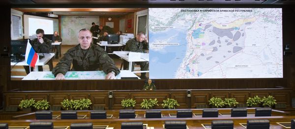 Lt.-Gen. Sergei Rudskoi of the Russian Military General Staff, background center, speaks to the media in Moscow, Russia, Saturday, Feb. 27, 2016 - Sputnik International