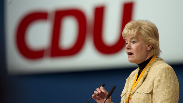 Member of the federal board of the CDU Erika Steinbach delivers a speech on the CDU party congress, on November 14, 2011 in Leipzig, eastern Germany Member of the federal board of the CDU Erika Steinbach delivers a speech on the CDU party congress, on November 14, 2011 in Leipzig, eastern Germany - Sputnik International