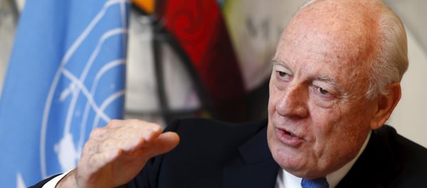 U.N. mediator for Syria, Staffan de Mistura talks to Reuters during an interview at the U.N. in Geneva, Switzerland - Sputnik International