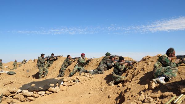 Syrian Army soldiers take positions on the outskirts of Syria's Raqqa region on February 19, 2016 Syrian Army soldiers take positions on the outskirts of Syria's Raqqa region on February 19, 2016 - Sputnik International
