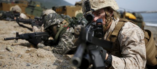 U.S. and South Korean marines participate in a U.S.-South Korea joint landing operation drill in Pohang, South Korea, in this March 31, 2014 file picture U.S. and South Korean marines participate in a U.S.-South Korea joint landing operation drill in Pohang, South Korea, in this March 31, 2014 file picture - Sputnik International