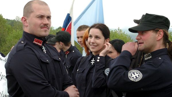 A leader of People's Party Our Slovakia (LS NS), Marian Kotleba, attends a commemoration of the 87th anniversary of the death of Slovak general Milan Rastislav Stefanik near the village of Brezova pod Bradlom, Slovakia, in this May 6, 2006 file photo A leader of People's Party Our Slovakia (LS NS), Marian Kotleba, attends a commemoration of the 87th anniversary of the death of Slovak general Milan Rastislav Stefanik near the village of Brezova pod Bradlom, Slovakia, in this May 6, 2006 file photo - Sputnik International