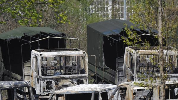 Damaged military vehicles stand on the ground of the military college of German Bundeswehr in Dresden. (File) Damaged military vehicles stand on the ground of the military college of German Bundeswehr in Dresden. (File) - Sputnik International