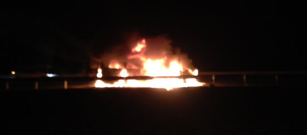 A small bus on fire which was carrying foreign and Russian journalists, and activists from a non-governmental organization, is seen after been attacked near the border of Chechnya by men in Ingushetia, South Russia A small bus on fire which was carrying foreign and Russian journalists, and activists from a non-governmental organization, is seen after been attacked near the border of Chechnya by men in Ingushetia, South Russia - Sputnik International
