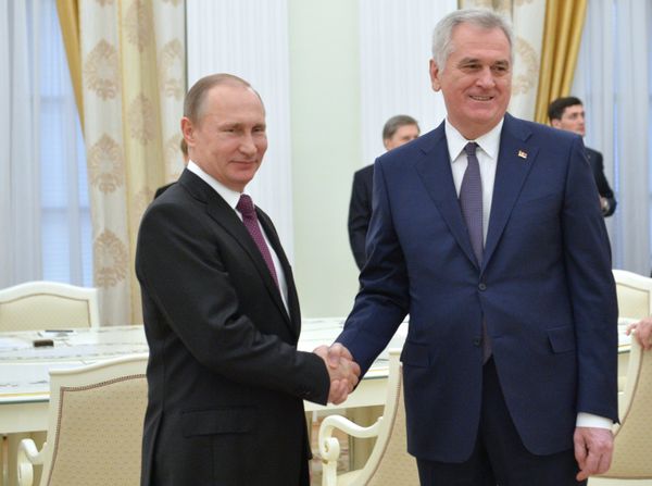 Russian President Vladimir Putin meets with his Serbian Counterpart Tomislav Nikolic Russian President Vladimir Putin meets with his Serbian Counterpart Tomislav Nikolic - Sputnik International