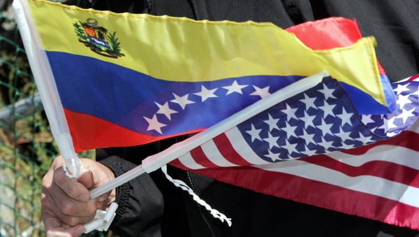 Flags of Venezuela and the USA - Sputnik International