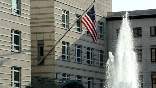 The US national flag is displayed outside the building of the US embassy in Berlin The US national flag is displayed outside the building of the US embassy in Berlin - Sputnik International