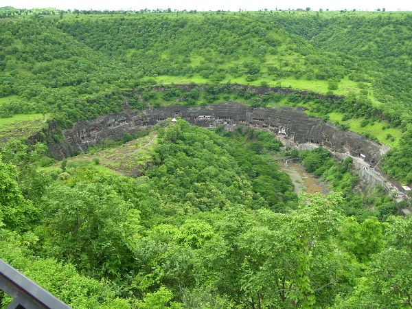 Panoramic view of Ajanta Caves from the nearby hill Panoramic view of Ajanta Caves from the nearby hill - Sputnik International