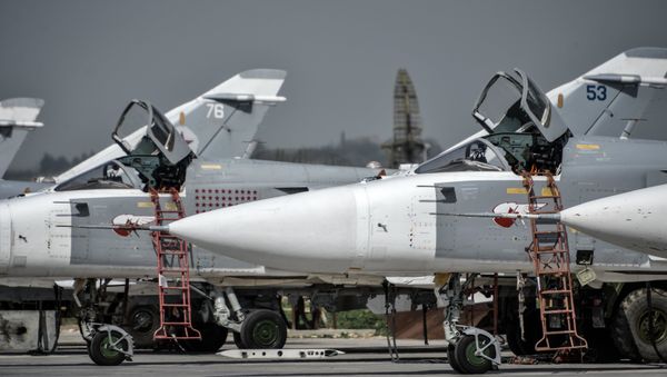 Russian Su-24 tactical bombers at the Hmeimim airbase in the Latakia Governorate of Syria - Sputnik International