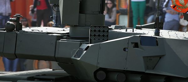 A T-14 Armata tank turret, with active protection system launch tubes visible. A T-14 Armata tank turret, with active protection system launch tubes visible. - Sputnik International