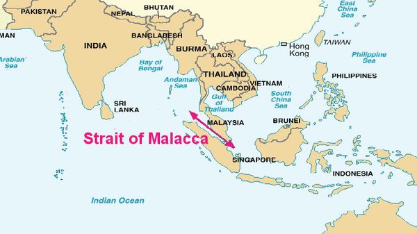 Map of the Strait of Malacca, a potential bottleneck for Chinese ships in case of tensions with Washington - Sputnik International