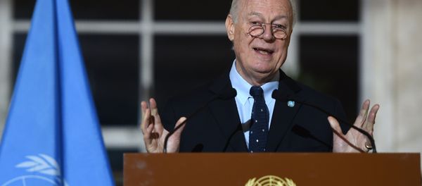 United Nations Syria envoy Staffan de Mistura speaks during a press conference in Geneva on March 15, 2016, on the second round of Syrian peace talks at the UN headquarters - Sputnik International
