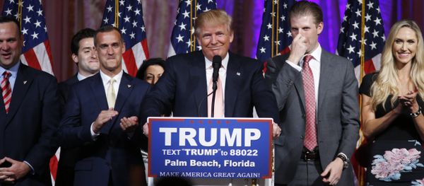 Republican presidential candidate Donald Trump speaks to supporters at his primary election night event at his Mar-a-Lago Club in Palm Beach, Fla., Tuesday, March 15, 2016. - Sputnik International