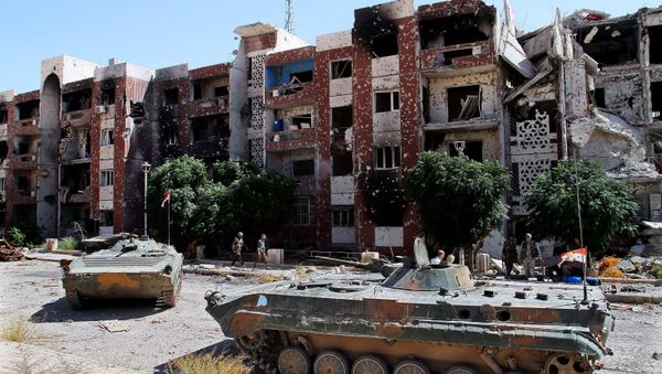 Syrian soldiers recapture the Damascus suburb of Adra, Syria (file photo) - Sputnik International