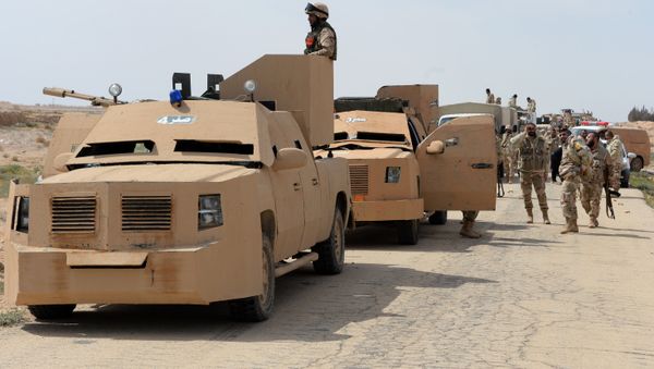 The Desert Falcons self-defense unit re-deploy outside Palmyra, Syria. The Desert Falcons self-defense unit re-deploy outside Palmyra, Syria. - Sputnik International