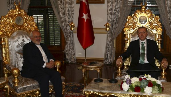 Turkey's President Tayyip Erdogan meets with Iran's Foreign Minister Mohammad Javad Zarif in Istanbul, Turkey March 19, 2016 Turkey's President Tayyip Erdogan meets with Iran's Foreign Minister Mohammad Javad Zarif in Istanbul, Turkey March 19, 2016 - Sputnik International