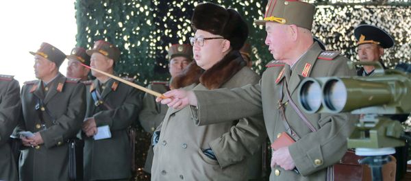 North Korean leader Kim Jong Un watches landing and anti-landing exercises being carried out by the Korean People's Army (KPA) at an unknown location, in this undated photo released by North Korea's Korean Central News Agency (KCNA) in Pyongyang on March 20, 2016 North Korean leader Kim Jong Un watches landing and anti-landing exercises being carried out by the Korean People's Army (KPA) at an unknown location, in this undated photo released by North Korea's Korean Central News Agency (KCNA) in Pyongyang on March 20, 2016 - Sputnik International