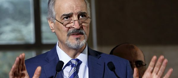 Syrian government's head of delegation, Bashar al-Jaafari attends a news conference after a meeting on Syria at the European headquarters of the United Nations in Geneva, Switzerland, March 21, 2016 Syrian government's head of delegation, Bashar al-Jaafari attends a news conference after a meeting on Syria at the European headquarters of the United Nations in Geneva, Switzerland, March 21, 2016 - Sputnik International