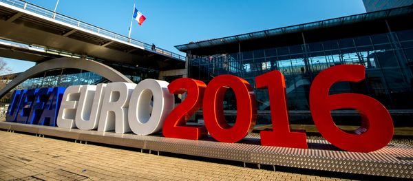 A picture taken on February 3, 2016, shows giant letters reading UEFA EURO 2016 in Lille, northern France, where some of the Euro 2016 football matches will take place A picture taken on February 3, 2016, shows giant letters reading UEFA EURO 2016 in Lille, northern France, where some of the Euro 2016 football matches will take place - Sputnik International