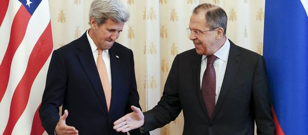 Russian Foreign Minister Sergei Lavrov (R) shakes hands with U.S. Secretary of State John Kerry during a meeting in Moscow, Russia, March 24, 2016 Russian Foreign Minister Sergei Lavrov (R) shakes hands with U.S. Secretary of State John Kerry during a meeting in Moscow, Russia, March 24, 2016 - Sputnik International
