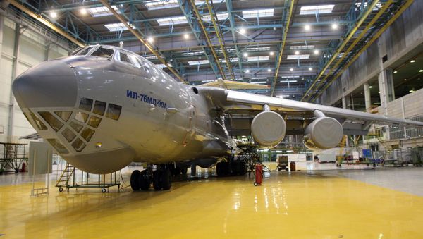 Transport aircraft Il-76MD-90A in a workshop of JSC Aviastar-SP in Ulyanovsk - Sputnik International