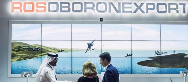The Rosoboronexport stand at the 2015 Dubai Airshow international exhibition - Sputnik International