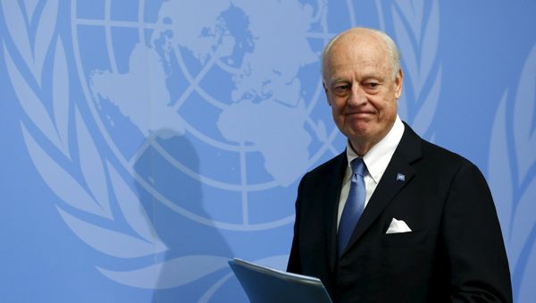 U.N. mediator for Syria, Staffan de Mistura gives a news conference at the end of the Syria peace talks at the United Nations in Geneva, Switzerland, March 24, 2016 U.N. mediator for Syria, Staffan de Mistura gives a news conference at the end of the Syria peace talks at the United Nations in Geneva, Switzerland, March 24, 2016 - Sputnik International