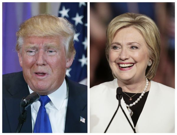 A combination photo shows Republican US presidential candidate Donald Trump (L) and Democratic US presidential candidate Hillary Clinton (R) - Sputnik International