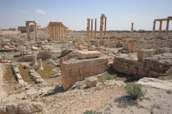 A destroyed historic site in Palmyra A destroyed historic site in Palmyra - Sputnik International