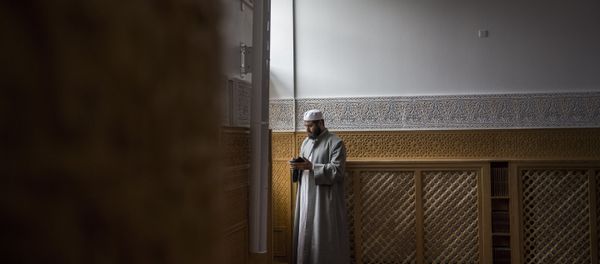 A man during the official opening of Denmark's first mosque with a dome and minaret in Rovsingsgade, Copenhagen A man during the official opening of Denmark's first mosque with a dome and minaret in Rovsingsgade, Copenhagen - Sputnik International