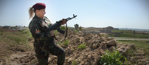 Hesibe Azad, commander of the Peshmerga female battalion Hesibe Azad, commander of the Peshmerga female battalion - Sputnik International