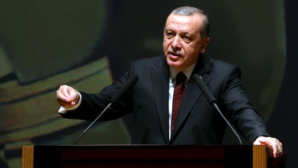 Turkish President Tayyip Erdogan addresses the war academy in Istanbul, Turkey March 28, 2016, in this handout photo provided by the Presidential Palace - Sputnik International