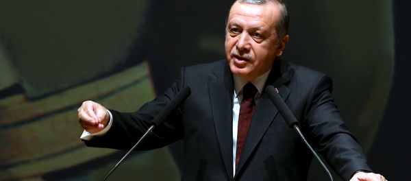 Turkish President Tayyip Erdogan addresses the war academy in Istanbul, Turkey March 28, 2016, in this handout photo provided by the Presidential Palace - Sputnik International