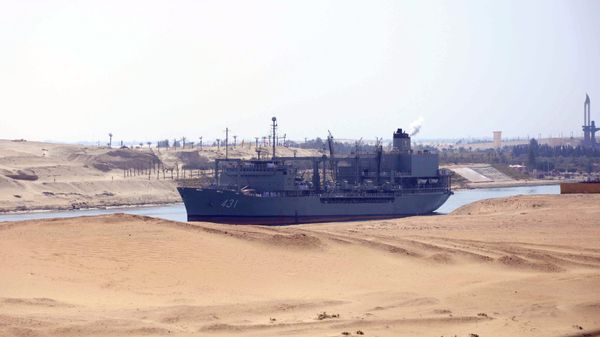 Iranian naval support ship Kharg transits through the Suez Canal on February 22, 2011 bound, along with patrol frigate Alvand, for the Mediterranean Sea on a purported training mission that Israel regards as a provocation Iranian naval support ship Kharg transits through the Suez Canal on February 22, 2011 bound, along with patrol frigate Alvand, for the Mediterranean Sea on a purported training mission that Israel regards as a provocation - Sputnik International