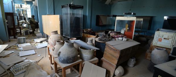 Damage in the National Museum of Palmyra plundered by terrorists Damage in the National Museum of Palmyra plundered by terrorists - Sputnik International