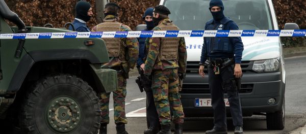 Belgian police and servicemen block access to the closed hotel and restaurant Villa Marquette on March 31, 2016, in Courtrai, during an operation in connection with a foiled attack plot in France, whose main suspect was charged this week with membership of a terrorist organisation Belgian police and servicemen block access to the closed hotel and restaurant Villa Marquette on March 31, 2016, in Courtrai, during an operation in connection with a foiled attack plot in France, whose main suspect was charged this week with membership of a terrorist organisation - Sputnik International