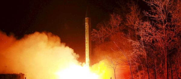 A ballistic rocket launch drill of the Strategic Force of the Korean People's Army (KPA) is seen at an unknown location, in this undated photo released by North Korea's Korean Central News Agency (KCNA) in Pyongyang on March 11, 2016 - Sputnik International