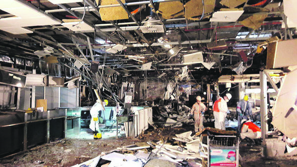 Damage is seen inside the departure terminal following the March 22, 2016 bombing at Zaventem Airport, in these undated photos made available to Reuters by the Belgian newspaper Het Nieuwsblad, in Brussels, Belgium, March 29, 2016 Damage is seen inside the departure terminal following the March 22, 2016 bombing at Zaventem Airport, in these undated photos made available to Reuters by the Belgian newspaper Het Nieuwsblad, in Brussels, Belgium, March 29, 2016 - Sputnik International