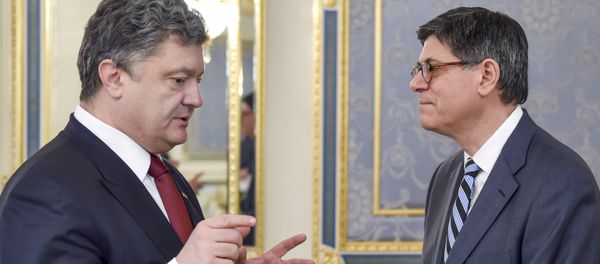 President Petro Poroshenko (L) speaking to US Treasury Secretary Jack Lew (File) - Sputnik International