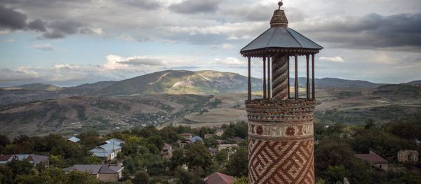 The minaret of a mosque damaged during the war in the town of Shusha in the self-proclaimed Nagorno-Karabakh Republic The minaret of a mosque damaged during the war in the town of Shusha in the self-proclaimed Nagorno-Karabakh Republic - Sputnik International