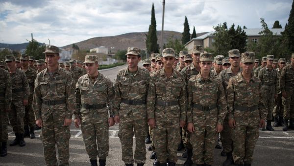 Soldiers of the army of self-proclaimed Nagorno-Karabakh Republic Soldiers of the army of self-proclaimed Nagorno-Karabakh Republic - Sputnik International
