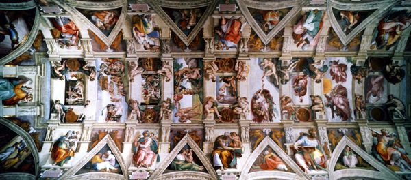 An undated picture showing the ceiling of the Sistine Chapel in the Vatican City An undated picture showing the ceiling of the Sistine Chapel in the Vatican City - Sputnik International
