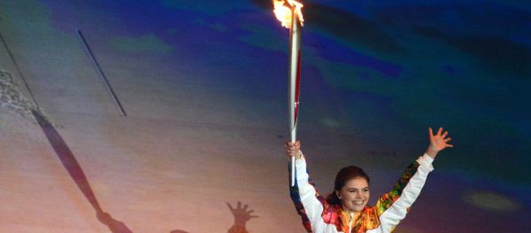 Torch-bearer, State Duma deputy Alina Kabayeva takes part in the final stage of the Olympic Torch Relay at the opening ceremony of the XXII Olympic Winter Games in Sochi. (File) - Sputnik International