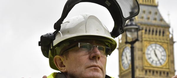 A steel worker protests outside of the Houses of Parliament in London, Britain in this October 28, 2015 file photo. A steel worker protests outside of the Houses of Parliament in London, Britain in this October 28, 2015 file photo. - Sputnik International