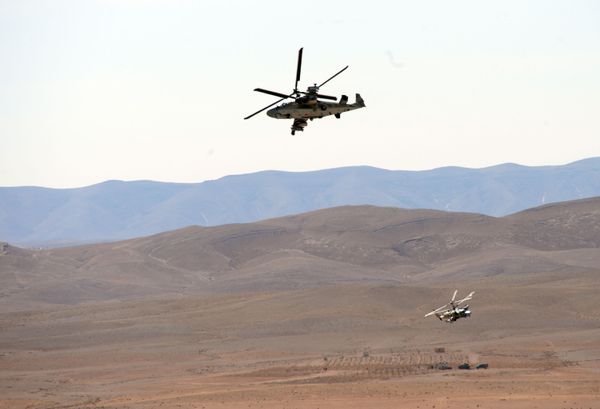 Ka-52 attack helicopters in Syria. File photo Ka-52 attack helicopters in Syria. File photo - Sputnik International