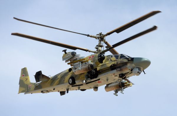 The Ka-52 equipped with the Vitebsk electronic warfare system. File photo The Ka-52 equipped with the Vitebsk electronic warfare system. File photo - Sputnik International